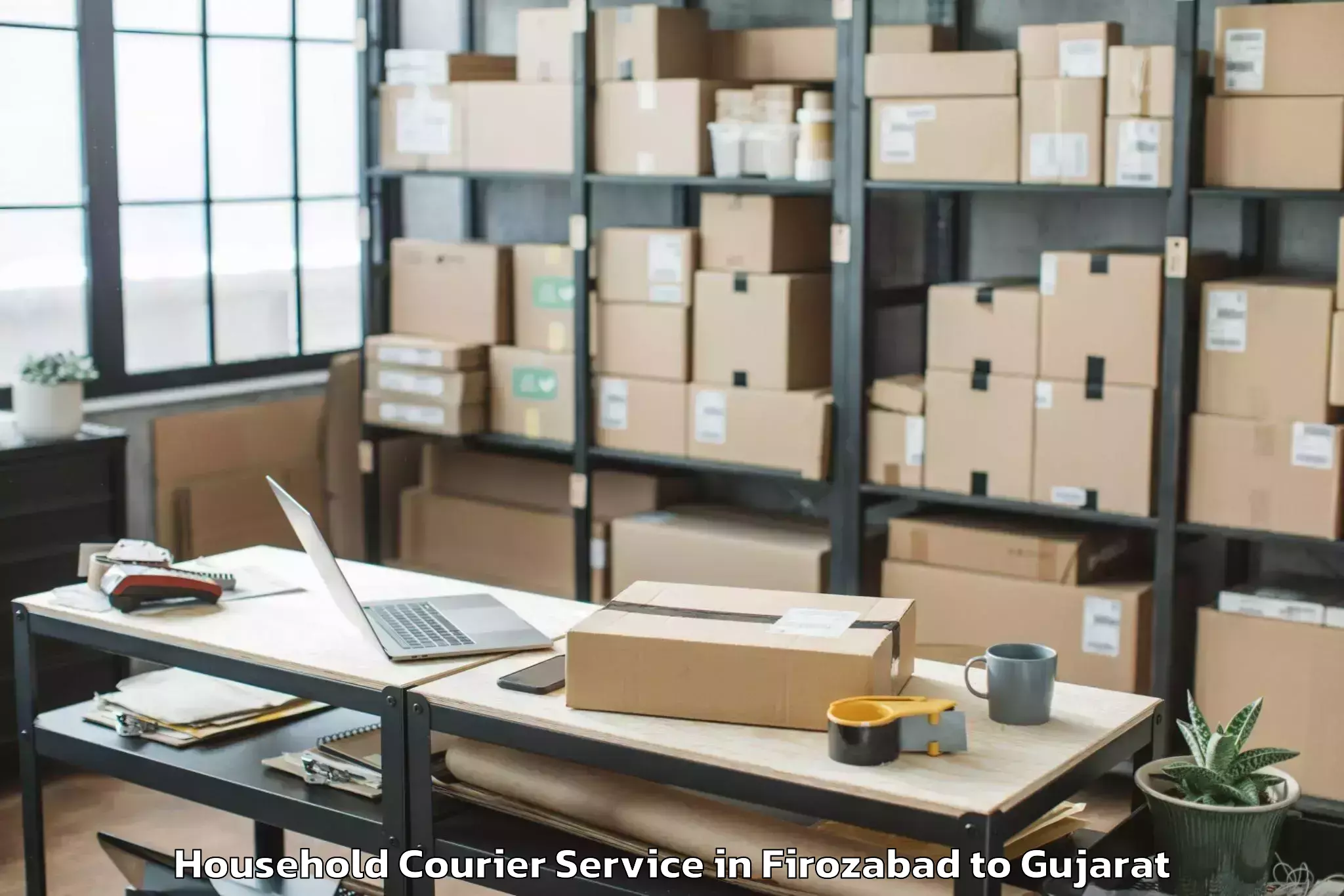 Comprehensive Firozabad to Adalaj Household Courier